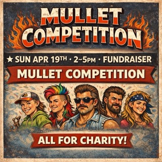 craft brew house fundraiser mullet competition poster